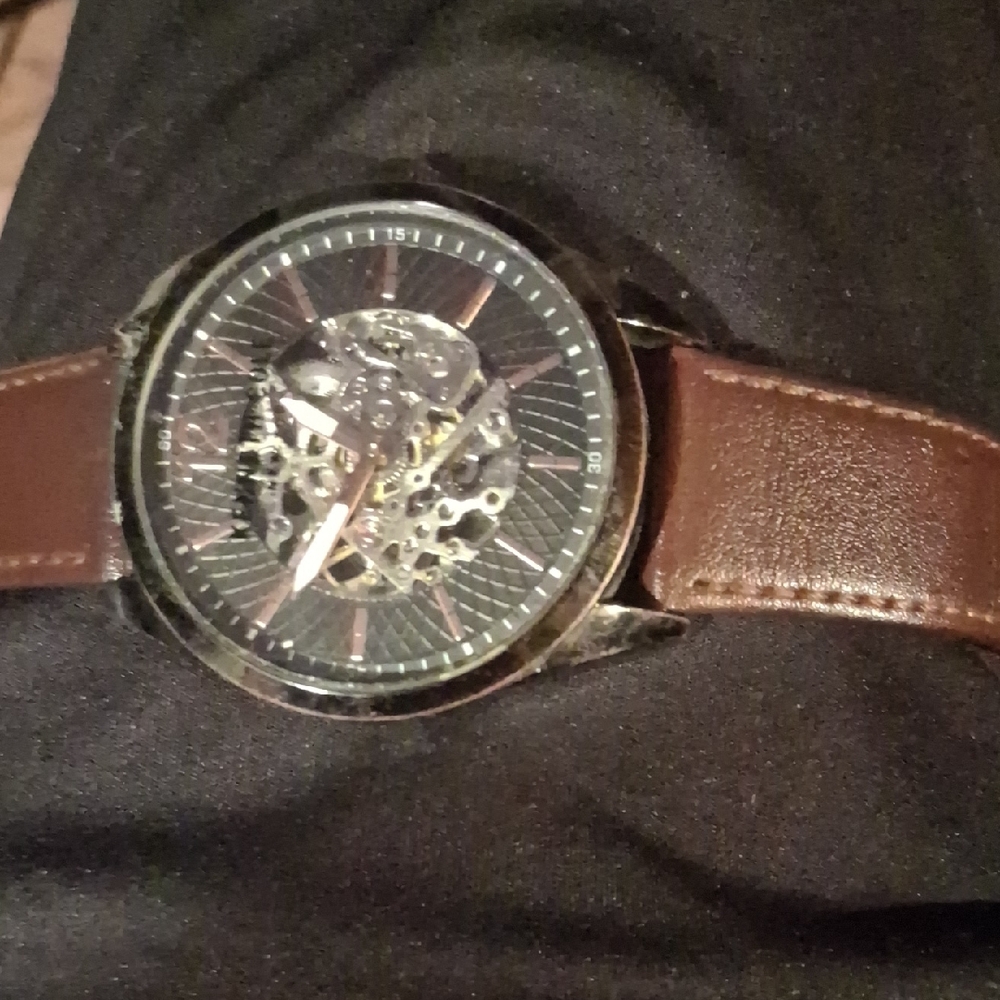 Kenneth Cole New York Brown Skeleton Dial Watch
